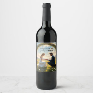 Etiqueta Para Botella De Vino Una promesa para siempre: El compromiso