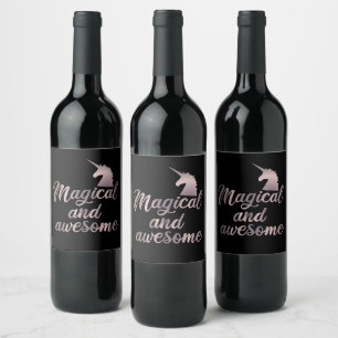 Etiqueta Para Botella De Vino Unicornio mágico e impresionante