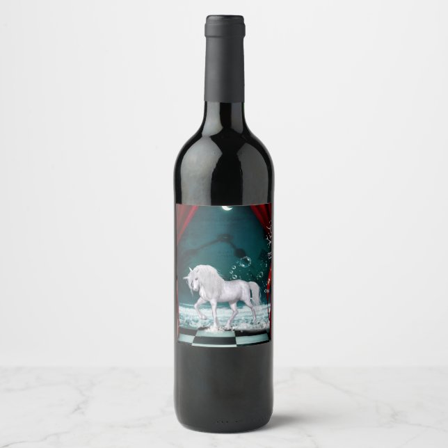 Etiqueta Para Botella De Vino Unicornio maravilloso (Anverso)