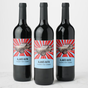 Etiqueta Para Botella De Vino Unidad de cuatro ruedas