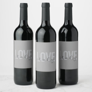 Etiqueta Para Botella De Vino Urbano, moderno, simple, genial diseño Love Italy
