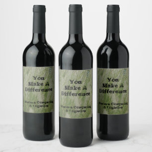 Etiqueta Para Botella De Vino Usted Hace Diferencia Desierto Hierba Gracias Empl