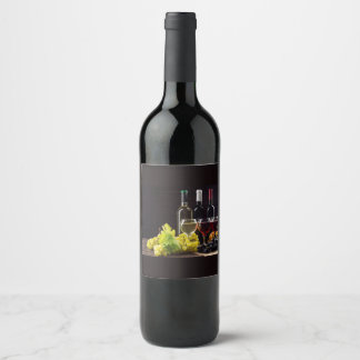 Etiqueta Para Botella De Vino Uvas