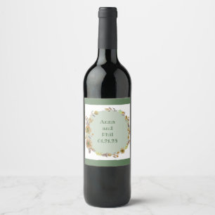 Etiqueta Para Botella De Vino Uvas de vino Flores personalizadas Blanco Rojo