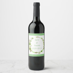 Etiqueta Para Botella De Vino Uvas de vino Flores personalizadas Blanco Rojo