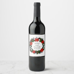 Etiqueta Para Botella De Vino Uvas de vino Flores personalizadas Blanco Rojo