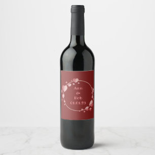 Etiqueta Para Botella De Vino Uvas de vino Flores personalizadas Blanco Rojo