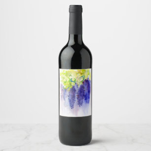 Etiqueta Para Botella De Vino Uvas Moradas Acuarela – Viñedo &