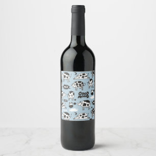 Etiqueta Para Botella De Vino Vaca y leche