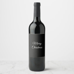 Etiqueta Para Botella De Vino Vacaciones de Navidades sólidos blancos negros mod
