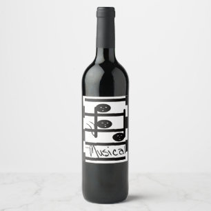 Etiqueta Para Botella De Vino Vajilla de notas musicales CricketDiane Party