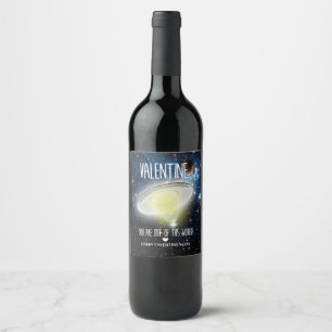 Etiqueta Para Botella De Vino Valentín, eres fuera de este mundo!