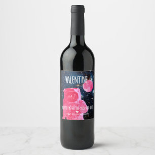 Etiqueta Para Botella De Vino Valentín, ¡me llevas a la luna y de vuelta!