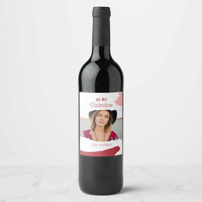 Etiqueta Para Botella De Vino Valentine Paint Splash (Anverso)
