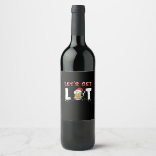 Etiqueta Para Botella De Vino Vamos a beber cerveza ligera Santa Hat Navidades L