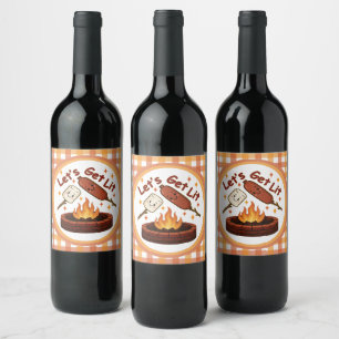 Etiqueta Para Botella De Vino Vamos a conseguir Firepit - malvavisco y perro cal