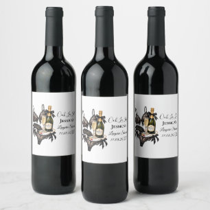 Etiqueta Para Botella De Vino Vamos a Mimar su Encaje de Sostén Lencería Despedi