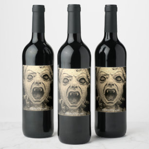 Etiqueta Para Botella De Vino Vampiro o mal miedo cara a cara Personalizados de 
