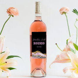 Etiqueta Para Botella De Vino Vaquera de discoteca brillante despedida de solter