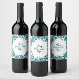 Etiqueta Para Botella De Vino Vegetación de eucalipto acuarela