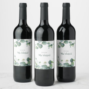 Etiqueta Para Botella De Vino Vegetación de Eucalipto para Despedida de Soltera 