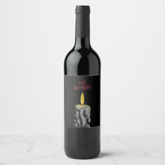 Etiqueta Para Botella De Vino Vela de cumpleaños espeluznante