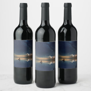 Etiqueta Para Botella De Vino Vela lejos de las nubes