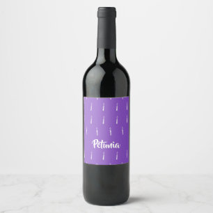 Etiqueta Para Botella De Vino velas blancas en violeta