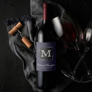 Etiqueta Para Botella De Vino Velvet Indigo Grunge   Personalizado Púrpura Deep 