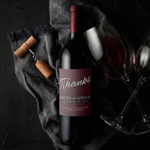 Etiqueta Para Botella De Vino Velvet Wine Grunge Maroon Bordeaux Merlot Gracia