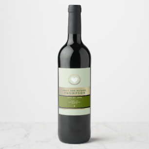 Etiqueta Para Botella De Vino Verde Boda moderno