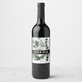 Etiqueta Para Botella De Vino VERDE BOTÁNICO DE BELLEZA PRIMAVERAL Parejas de bo