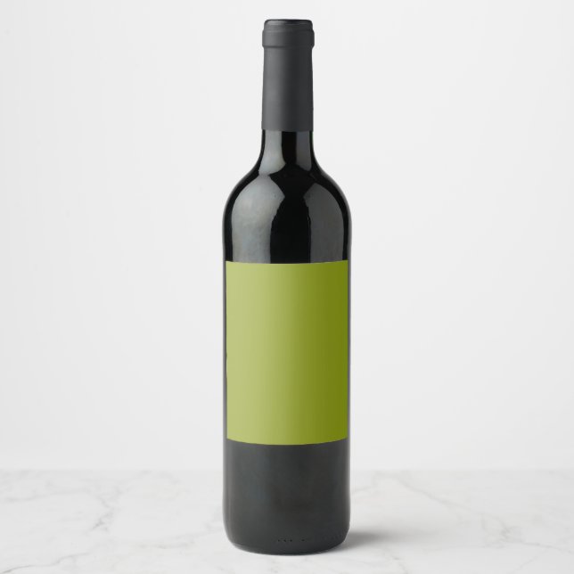 Etiqueta Para Botella De Vino Verde de moda (color sólido) (Anverso)