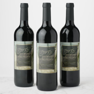 Etiqueta Para Botella De Vino Verdes terrosos ricos impresionantes tinta abstrac