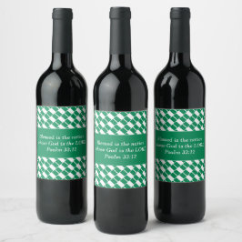 Etiqueta Para Botella De Vino Verso de la Biblia Cristiana personalizado | BANDE