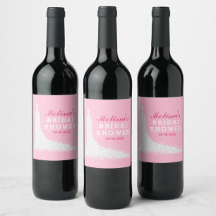 Etiqueta Para Botella De Vino Vestido boda de encaje blanco Ducha de novia 2