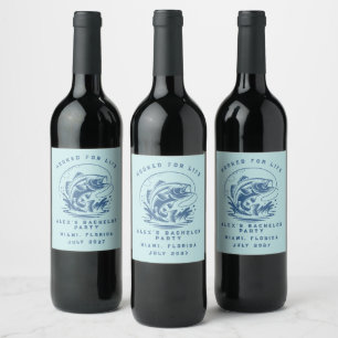 Etiqueta Para Botella De Vino Viaje de fin de semana con tema de pesca Despedida
