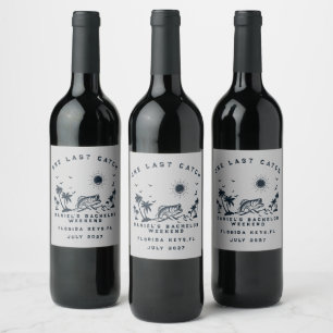 Etiqueta Para Botella De Vino Viaje de fin de semana de pesca con tema de pescad