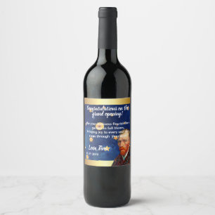 Etiqueta Para Botella De Vino Vibrant Van Gogh Editable Colors for Celebratory B