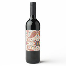 Vibrante patrón floral blanco paisley boho