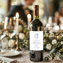 Etiqueta Para Botella De Vino VICTORIA Regency Blue French Garden Wine Label