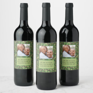 Etiqueta Para Botella De Vino Victoria Vintage Green Ivy Growing Trellis Photo