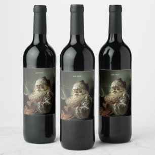 Etiqueta Para Botella De Vino Vieja imagen de la magia de Santa Claus de las vac