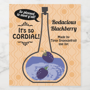 Etiqueta Para Botella De Vino vinagre de vino casero retro de mora negra