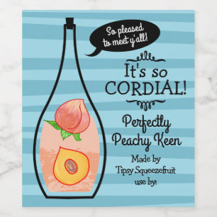 Etiqueta Para Botella De Vino vinagre de vino casero retro peach cordial