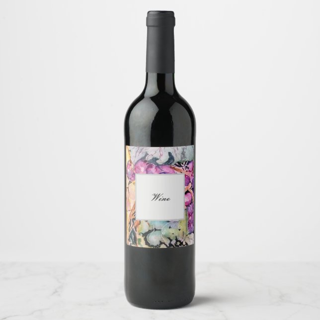 Etiqueta Para Botella De Vino Viñedo (Anverso)