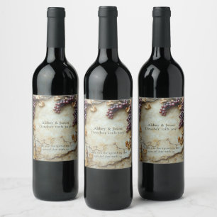 Etiqueta Para Botella De Vino Viñedo Winery Acuarela