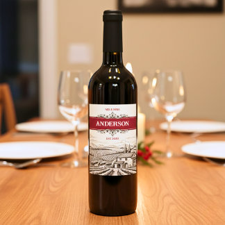 Etiqueta Para Botella De Vino Viñetería Vintage