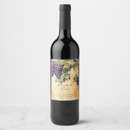 Etiqueta Para Botella De Vino Vineyard Winery Boda Grapevines