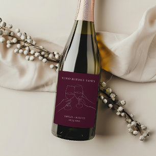 Etiqueta Para Botella De Vino Vino Antes De Var Moda Vino Ducha De Novias